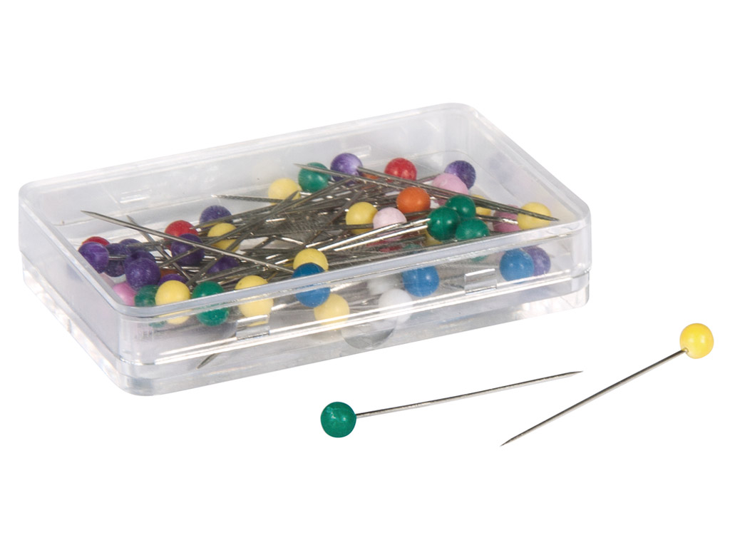 Pins with plastic head Rayher 31x0.6mm 50pcs coloured