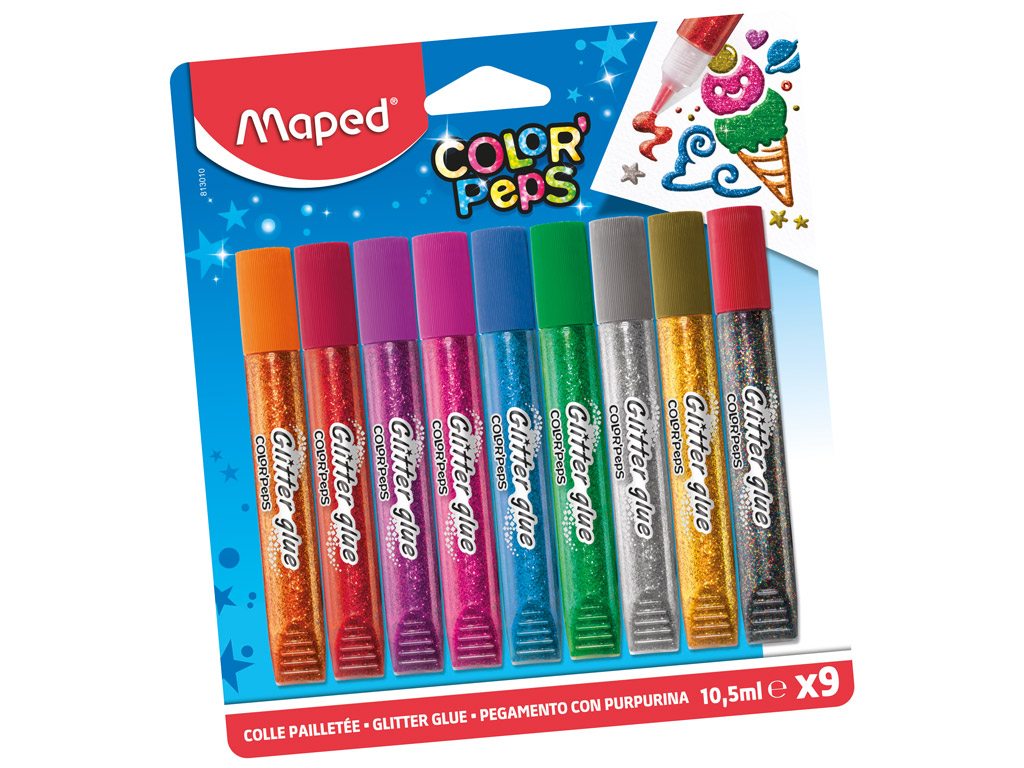 Glitterliim Maped ColorPeps 9x10.5ml blistril