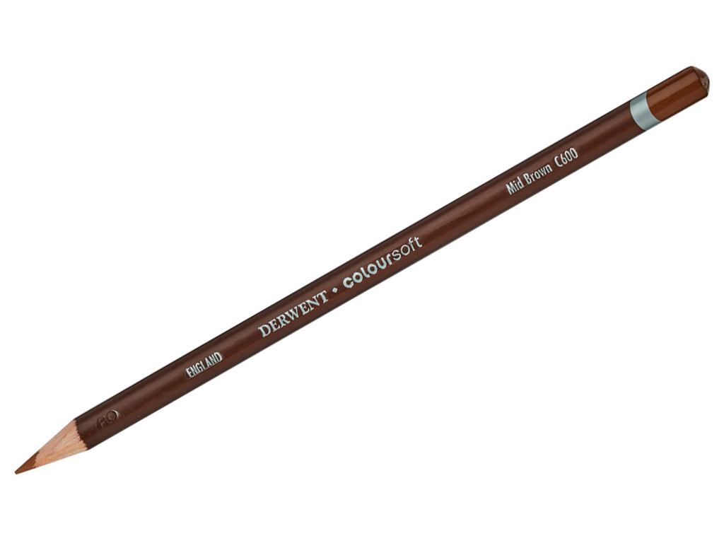 Spalvotas pieštukas Derwent Coloursoft C600 mid brown