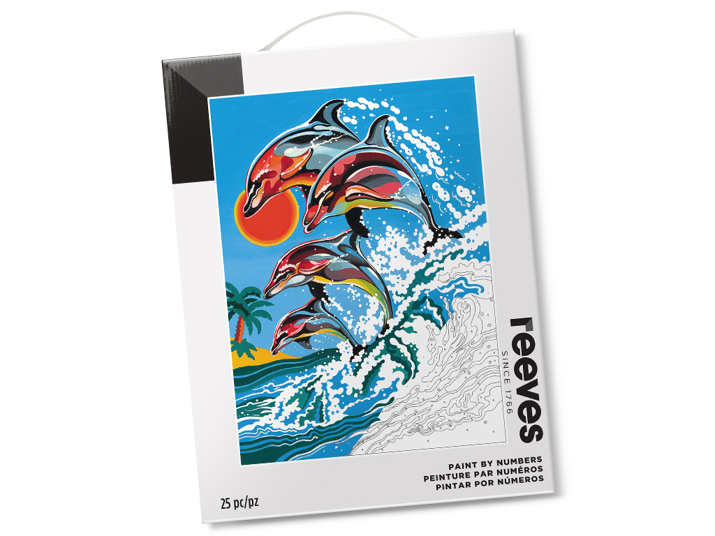 Maalimine numbrite järgi Reeves 30x40cm dolphins