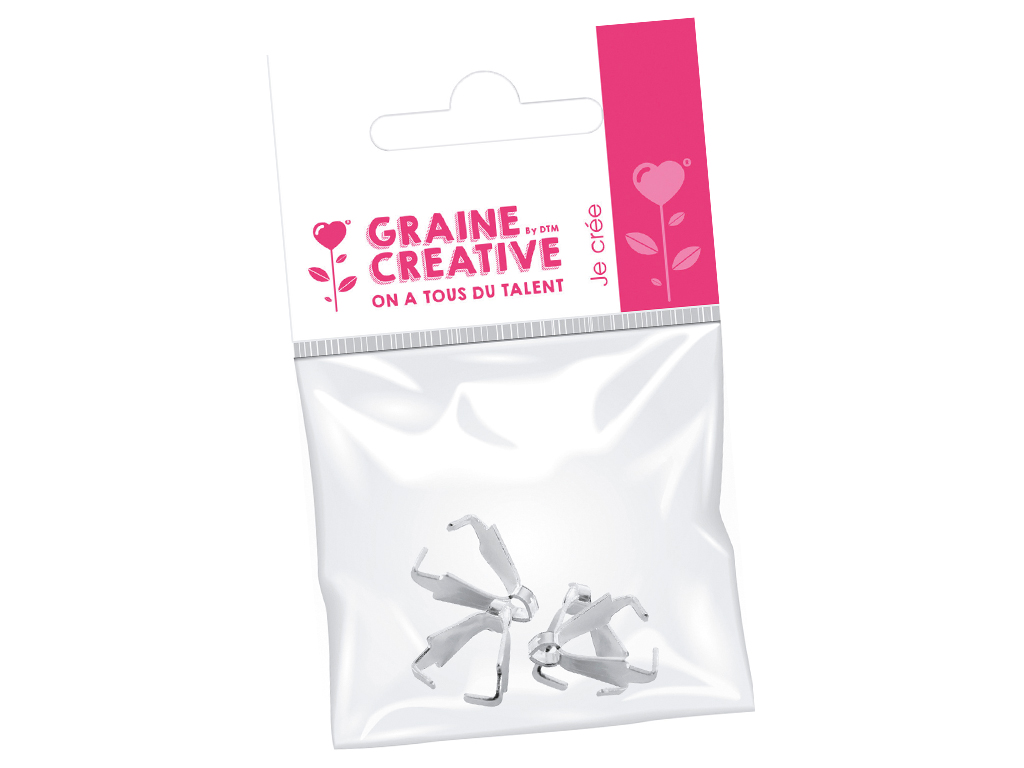 Pendant hook Graine Creative 10mm 4tk silver on blister
