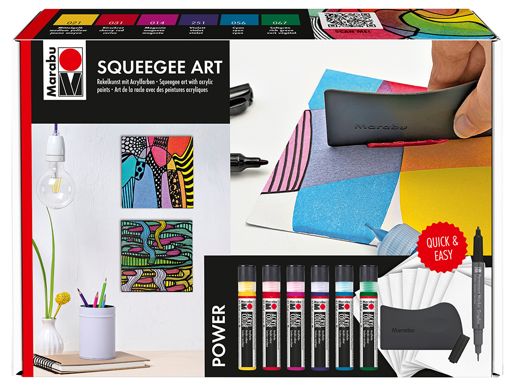 Akriliniai dažų rinkinys Marabu Squeegee Art Power