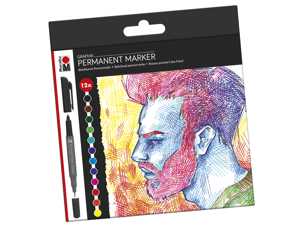 Marker set Marabu Graphix double tip 12pcs