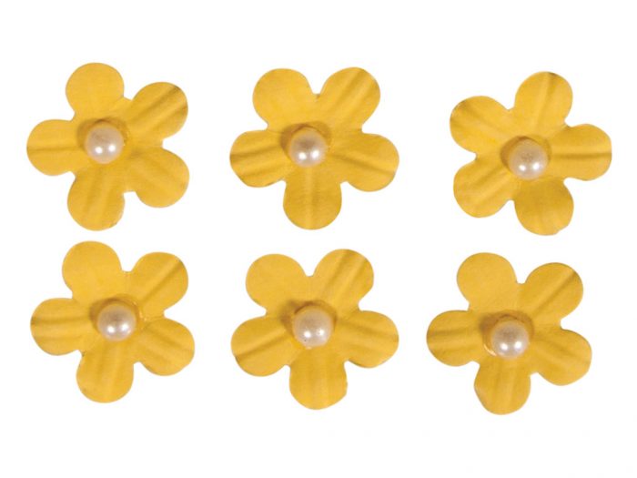 Deco sticker Rayher adhesive paper blossoms with semi-pearl - 1/2