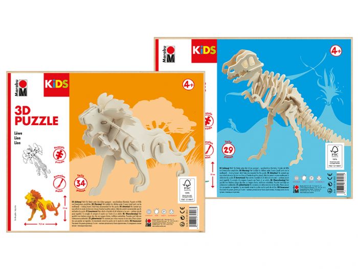 Wooden 3D puzzle Marabu Kids animals - 1/4