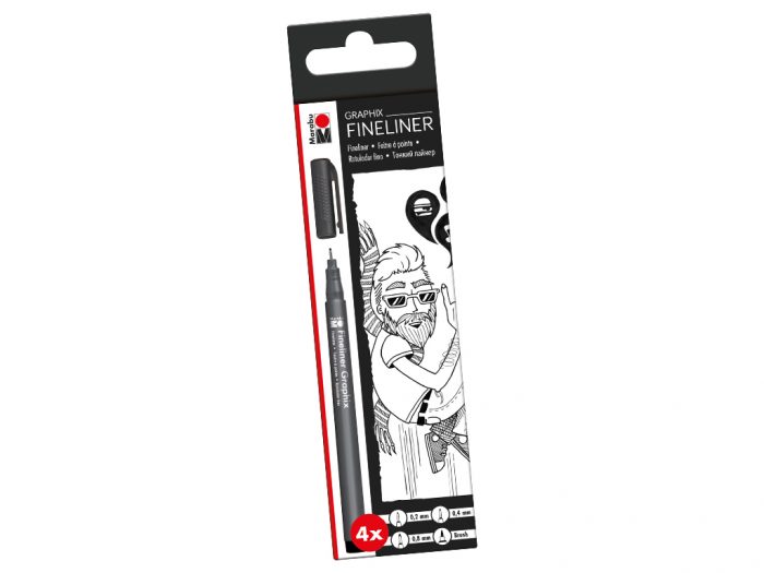 Fineliner set Marabu Graphix black - 1/6