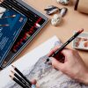 Tinted charcoal pencils Derwent metal box - 3/4